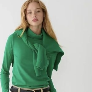 J. Crew Tissue Turtleneck in Kelly Green